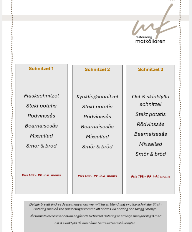 schnitzel catering förslag schnitzel catering förslag