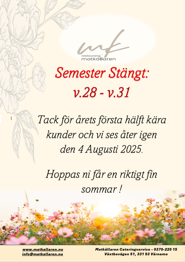 semester stängt 2025 semester stängt 2025